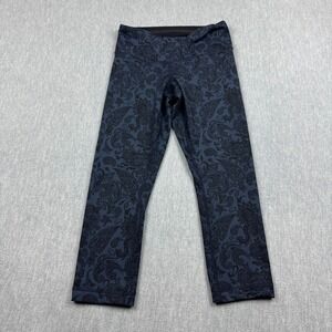 Lululemon‎ Leggings Women 4 Blue Paisley Wunder Under Crop Yoga Gym Pants Tight